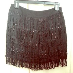 Sequined fringe skirt